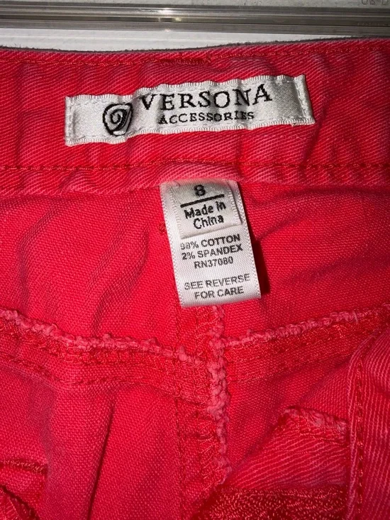 Versona Bright Red Straight Leg Women's Jeans - Picture 2 of 5